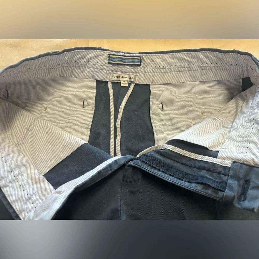 Peter Millar‎ Chino Shorts Men 34 Blue Pima Cotton